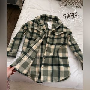 12th Tribe Oversized Flannel Jacket Dress